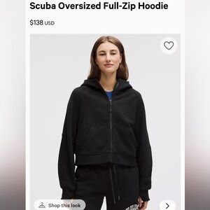 lululemon athletica Black Zip-Up Scuba Hoodie